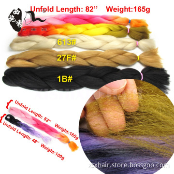 alibaba new products Seditty 165g 82 Inches Synthetic Ultra Braiding 100% Synthetic Hair for Single Color